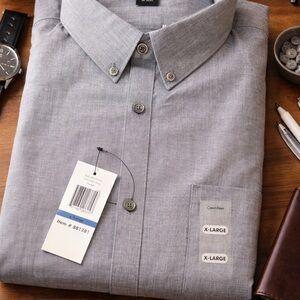 Calvin Klein Gray Button Down Shirt XL NWT